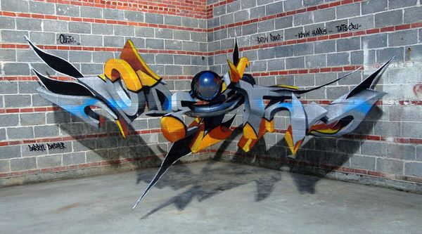 Keren! Gambar Grafiti dengan Efek 3 Dimensi