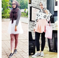 Hijab Style: Gaya Unik Kenasti Arninta dengan Padu Padan Rok Mini & Celana