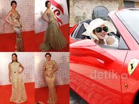 Keanggunan Para Aktris di FFI 2014, Pose Centil Syahrini Naik Ferrari