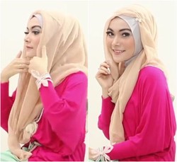 Tutorial Hijab untuk Tampil Feminin Ala Si Cantik Laili, Personil Noura