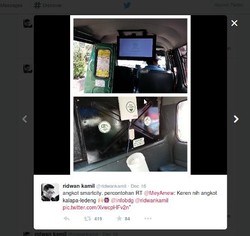 Keren! Angkot Mang ABUD di Bandung Dipasang Internet Gratis dan CCTV