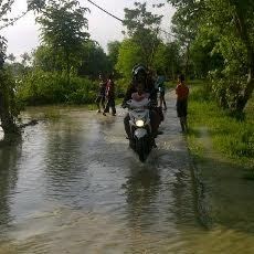 Tanggul Sungai Jebol, Rumah dan Persawahan Terendam Banjir