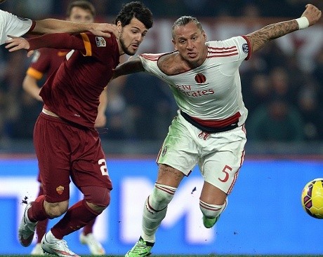 Roma Ditahan Imbang 10 Pemain Milan