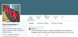 Bos AirAsia Tony Fernandes Mencuit soal Pesawatnya yang Hilang