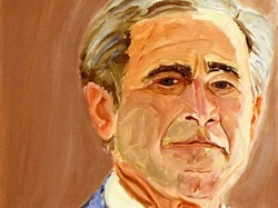 George W.Bush Enggan Melukis Wajah Istrinya
