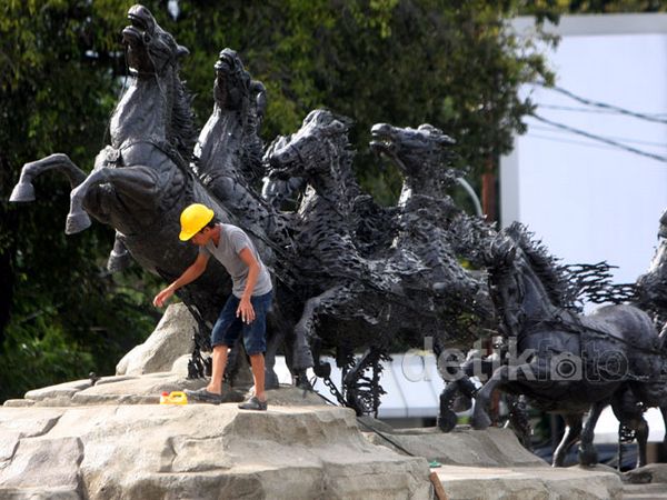 Patung Arjuna Wijaya Direnovasi