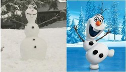 So Sweet, Demi Cucu Seorang Kakek Buat Karakter Frozen Raksasa dari Salju