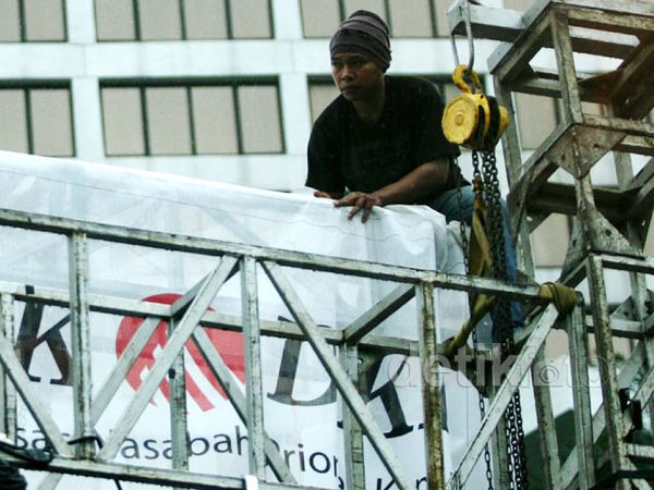 Suasana Bundaran HI Jelang Malam Pergantian Tahun