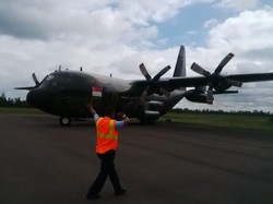 Pesawat Hercules Singapura Tiba di Pangkalan Bun Bawa Alat Deteksi ELT