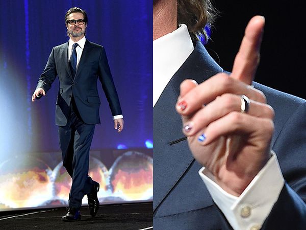 Brad Pitt Pakai Kuteks Warna-warni di Acara Penghargaan