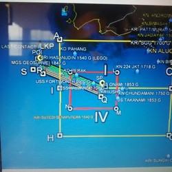 MV Geosurvey dan KRI Hasanuddin Sisir Titik Lost Contact AirAsia QZ8501