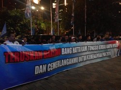 Spanduk Dukungan Hatta Jadi Ketum Terbentang di Lokasi Rakernas PAN