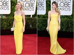 Selebriti dengan Tren Gaun Kuning yang Cerahkan Birunya Musim Dingin