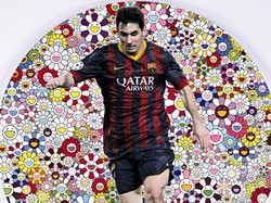 Seniman Jepang dan Inggris Bikin Potret Lionel Messi untuk Amal