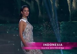 Ini Dia Penampilan Elvira dengan Gaun Malam di Miss Universe