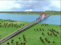 Proyek Molor, Jembatan Terpanjang di Kalimantan Kelar Pertengahan 2015