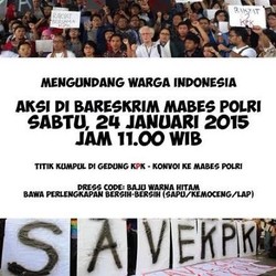 Dukung KPK, Massa Diajak Sambangi Mabes Polri Pukul 11.00 WIB