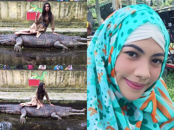 Raline Shah Berpose di Atas Buaya, Kezia 'Cherrybelle' Tampil Berhijab