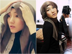 Tutorial Hijab dengan Scarf Satin Segiempat Khas Hana Tajima