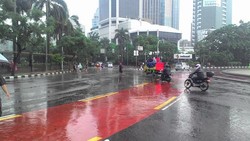 Banjir di Bundaran Patung Kuda Surut, Motor Kembali Dilarang Melintas di Thamrin