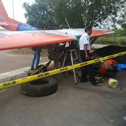 Bodi Hancur, ini Wujud Pesawat Latih yang Jatuh dan Terbakar di Batam