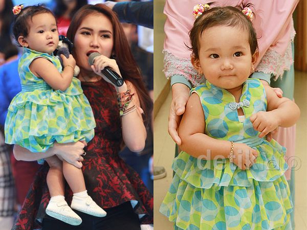 Anak Ayu Ting Ting Cute Pakai Dress Polkadot