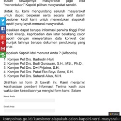 Begini Cerita Kompolnas Soal Kapolri Idol