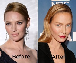 Wajah Aktris Uma Thurman Berubah Hampir Tak Dikenali