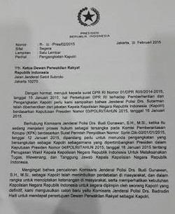 Ini Isi Surat Jokowi ke DPR Soal Pencalonan Badrodin Jadi Kapolri