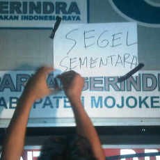 Gerindra Mojokerto Ancam Pecat Kader yang Terlibat Aksi Penyegelan Kantor DPC