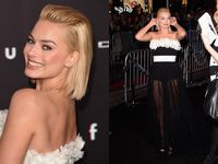 Gaun Hitam Menerawang Margot Robbie