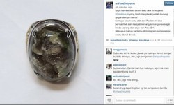 Ani Yudhoyono Bagi-bagi Batu Akik di Instagram