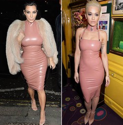 Ups! Kim Kardashian dan Rita Ora Pakai Baju Kembar Saat Pesta di London