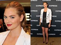 Kate Upton Chic dengan Rok Mini