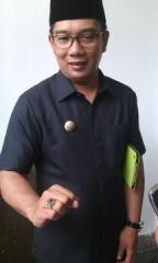 Saat Jari Manis Ridwan Kamil Berhias Akik Warna Hitam