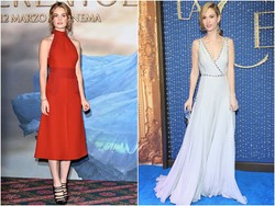 Foto: Lily James, Putri Cinderella Modern dengan Gaun Indah Karya Desainer