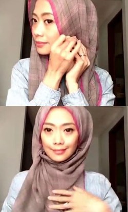 Tutorial Hijab dengan Kerudung Viscose untuk Tampil Kasual