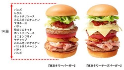 Tokyo Tower Burger, Burger Tinggi dari Jepang dengan 14 Lapisan