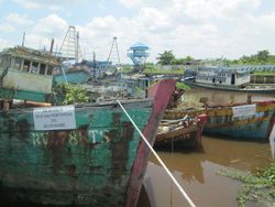 Penampakan Kapal Pencuri Ikan yang Menunggu Ditenggelamkan di Kalbar