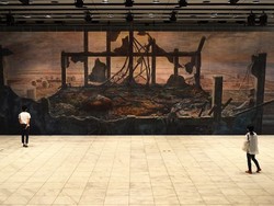 Terinspirasi Tsunami, Seniman Jepang Bikin Lukisan Raksasa