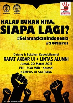 UI Bergerak Hanya di Kampus Salemba, Tak Longmarch ke Istana