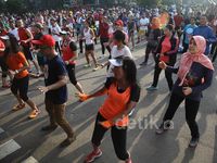 Senam Pagi Bersama di Hari Bebas Kendaraan
