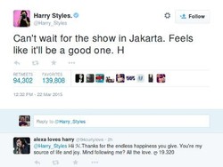 Harry Styles: Cant Wait For The Show In Jakarta!
