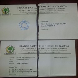 Ini Penampakan Surat Golkar yang Dirobek Bamsoet dan Bikin Yorrys Marah
