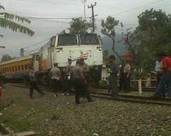 Kereta Api Pangrango Sukabumi-Cianjur Anjlok di Cireunghas