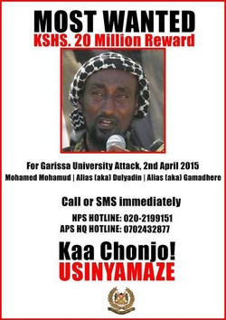 Buru Otak Pembantaian di Universitas Garissa, Kenya Tawarkan Hadiah Rp 2,7 M