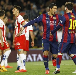 Suarez Dua Gol, Barca Gasak Almeria Empat Gol Tanpa Balas