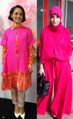 Foto: Gaya Stylish Serba Pink Andien Hingga Inneke Koesherawati