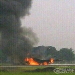 Ini Kondisi Jet Tempur F-16 Saat Dilalap Api di Bandara Halim