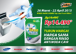 Rinso Matic Top Load Liquid Turun Harga, Mencuci Jadi Lebih Hemat